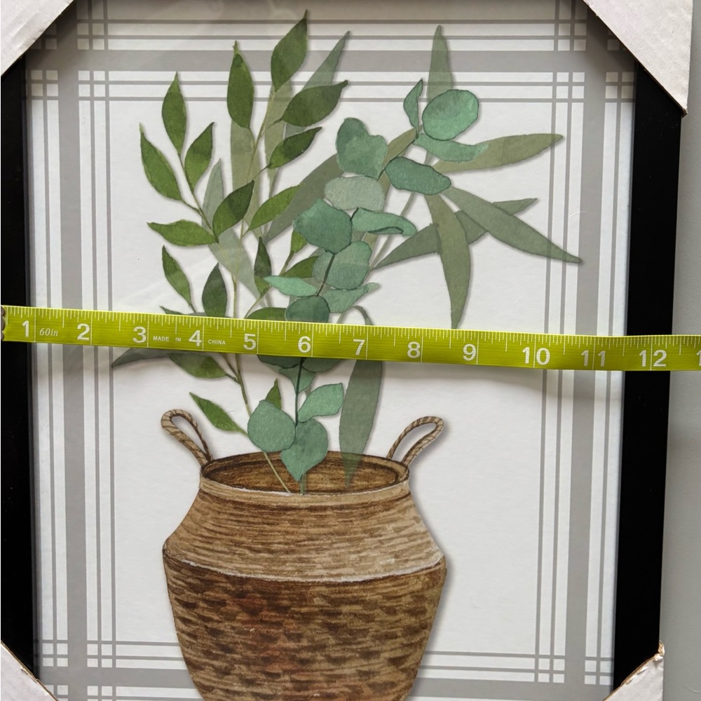 🌻5/$20🌻Framed Botanical Wall Art with Basket Design - Picture 3 of 4